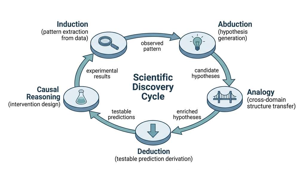 Five-mode discovery reasoning cycle