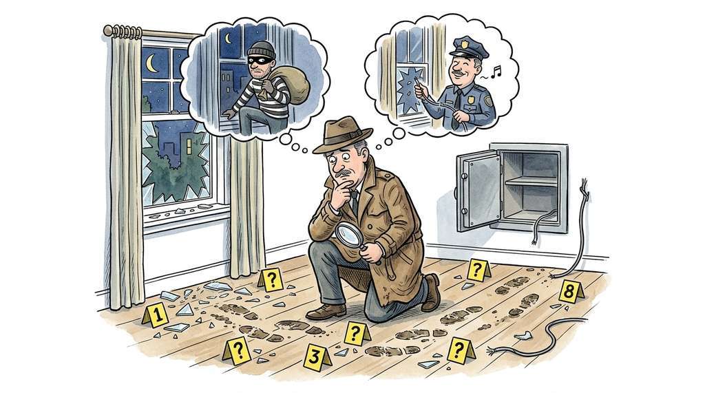 Abductive reasoning as a detective assembling candidate explanations at a crime scene