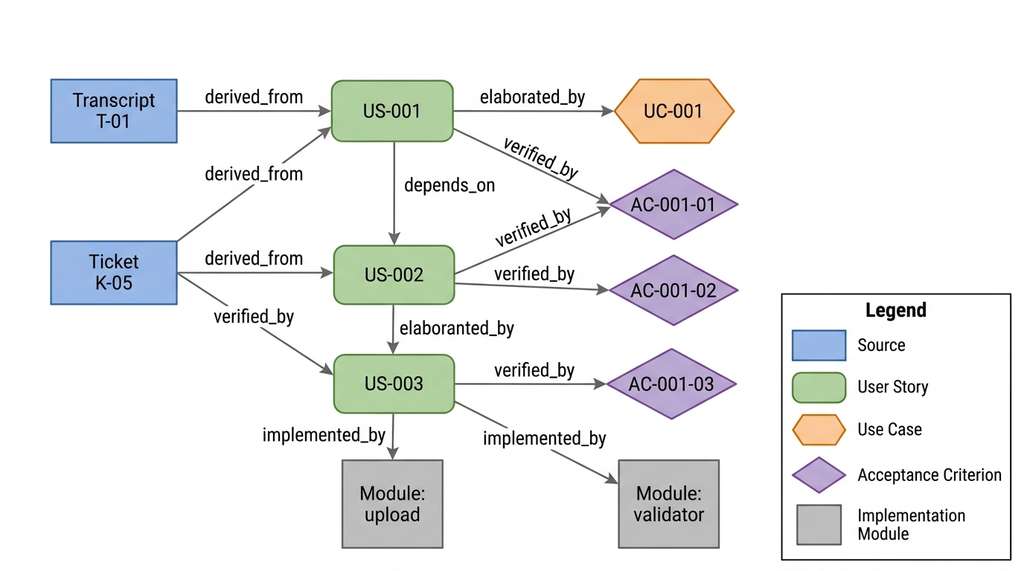 Traceability matrix as a directed graph