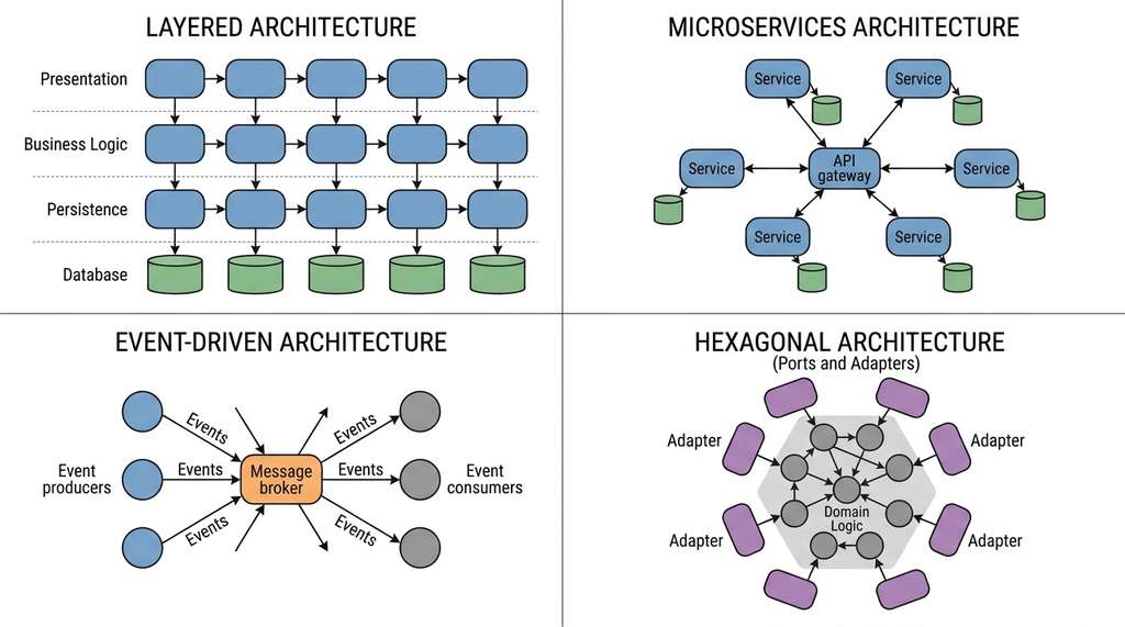 Four canonical architectural styles as graph topologies