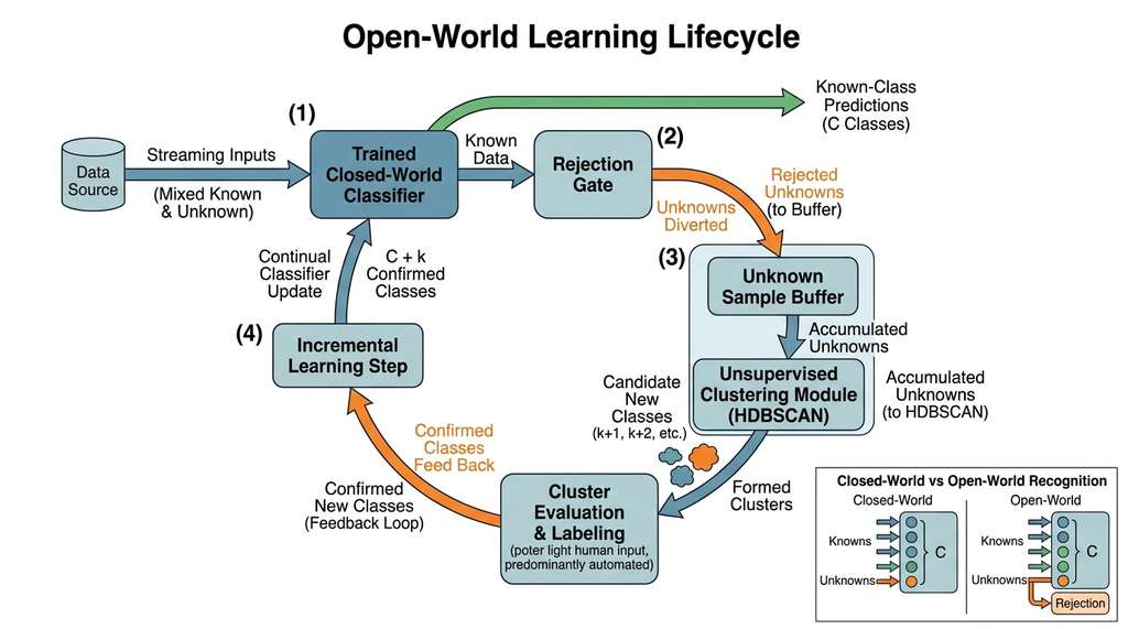 Open-world learning lifecycle
