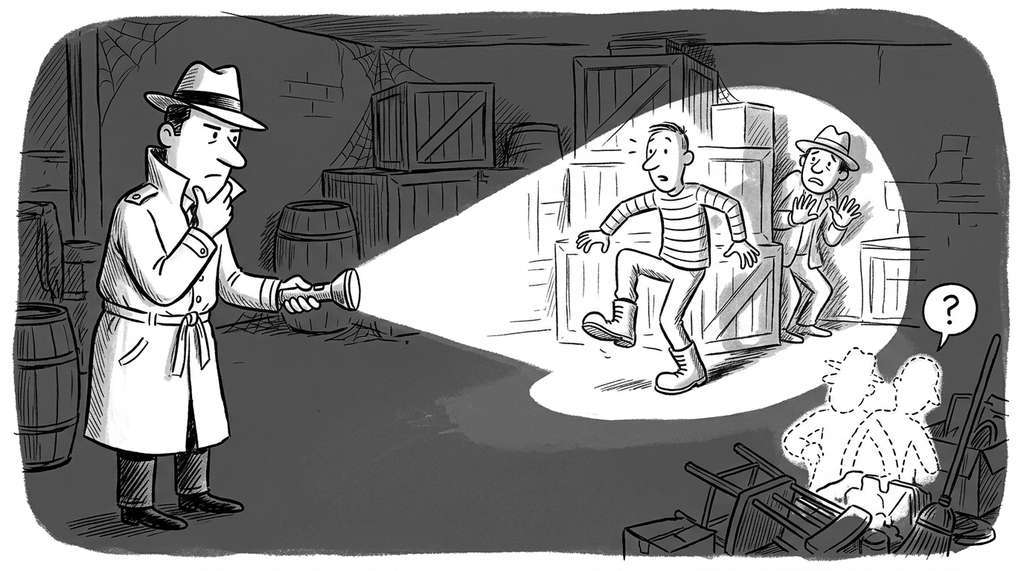 Expected Information Gain as choosing where to shine a flashlight in a dark room to distinguish two suspects