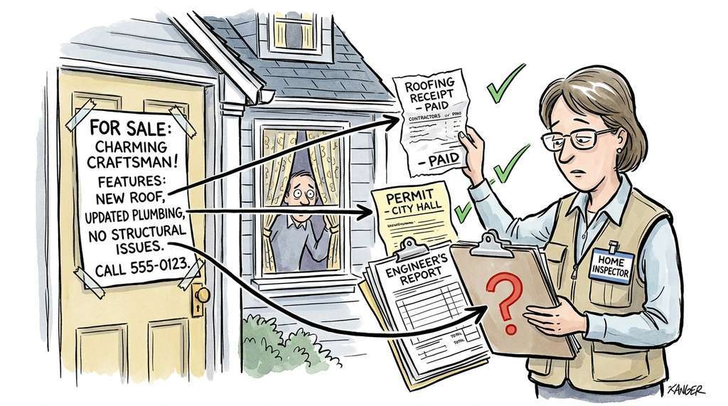 Evidence mapping as a home inspector tracing each real estate claim to a concrete artifact