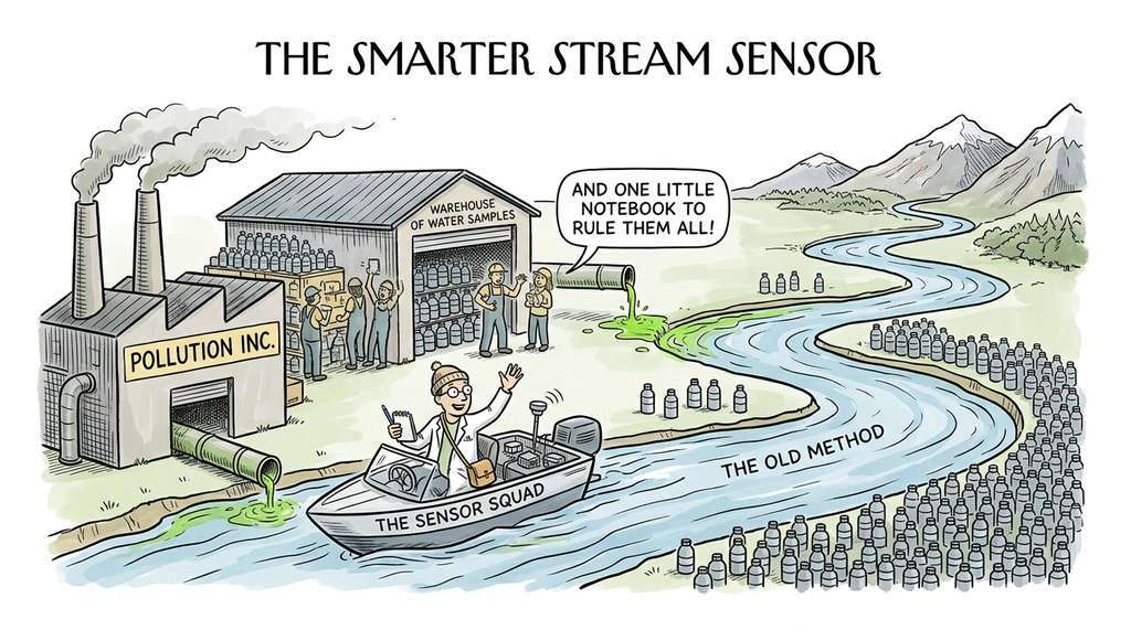 Adjoint method as launching a sensor boat upstream to find contamination source, carrying only a small notebook instead of storing every water sample