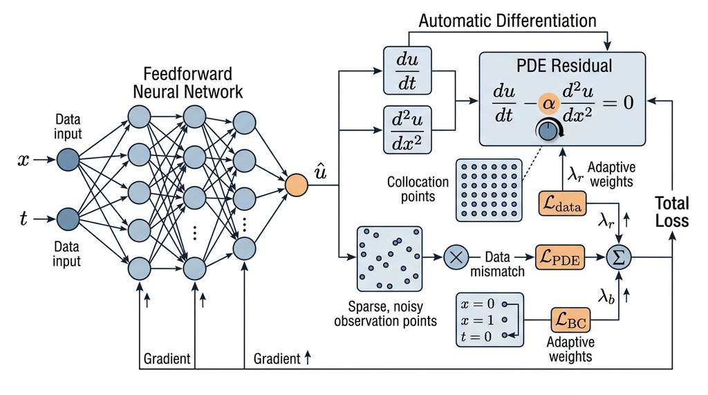 PINN inverse problem architecture