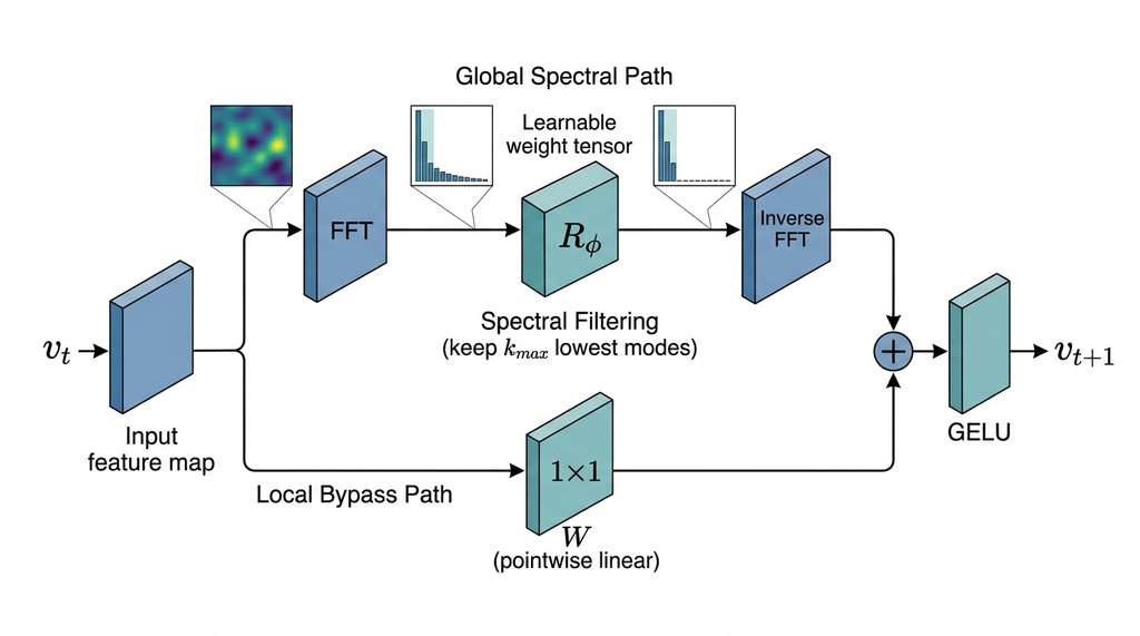 Fourier Neural Operator (FNO) layer architecture