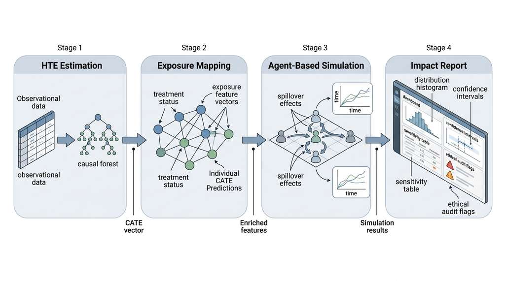 Four-stage Policy Impact Analyzer pipeline architecture
