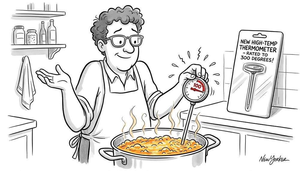 Benchmark saturation as a kitchen thermometer rated to 100C that cannot distinguish frying oil temperatures above its range